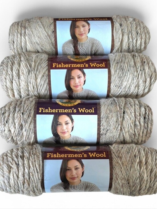 Lion Brand Yarn Other - 4 Skeins Lion Brand Fisherman 78% Virgin Wool Yarn Birch Tweed 348 Yds per Skein